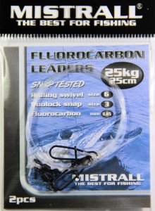 Mistrall Fluorocarbon navazce 0,60mm 25cm 20kg 2ks/bal