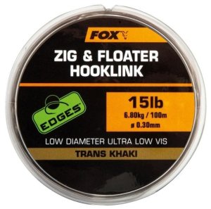 Fox Zig and Floater Hooklink Trans Khaki - 12lb (0.28mm)