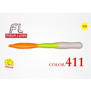 Fresh Lures FlatWorm 3,1" 8cm 1,65gr #411 Bielo Žlto Oranžová