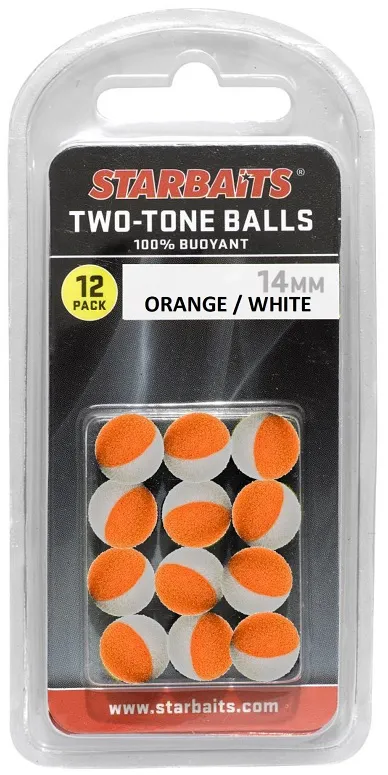 Starbaits Two Tones Balls 10mm oranžová biela 12ks